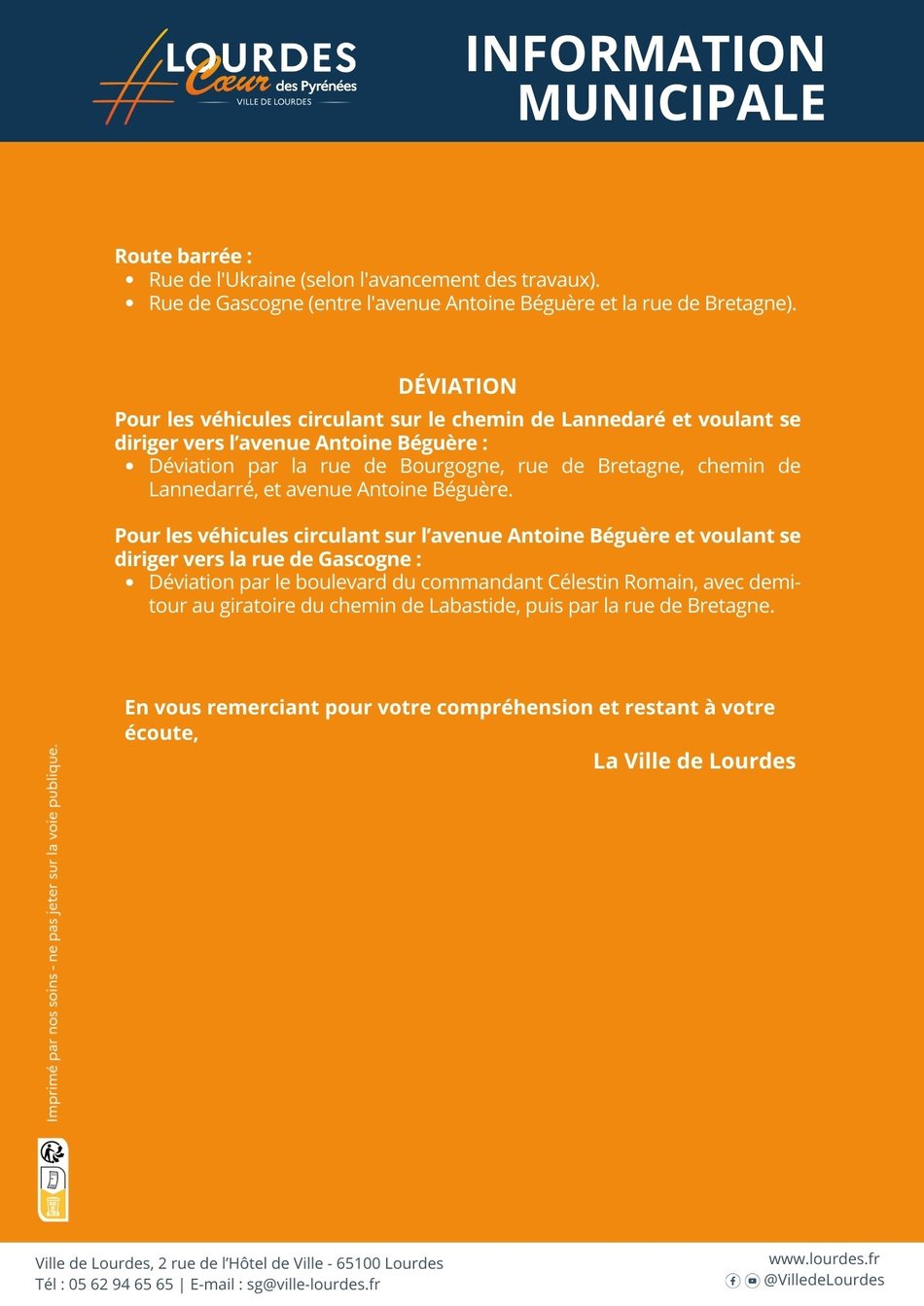 Travaux de réfection de voirie, du lundi 14 au vendredi 18 octobre 2024