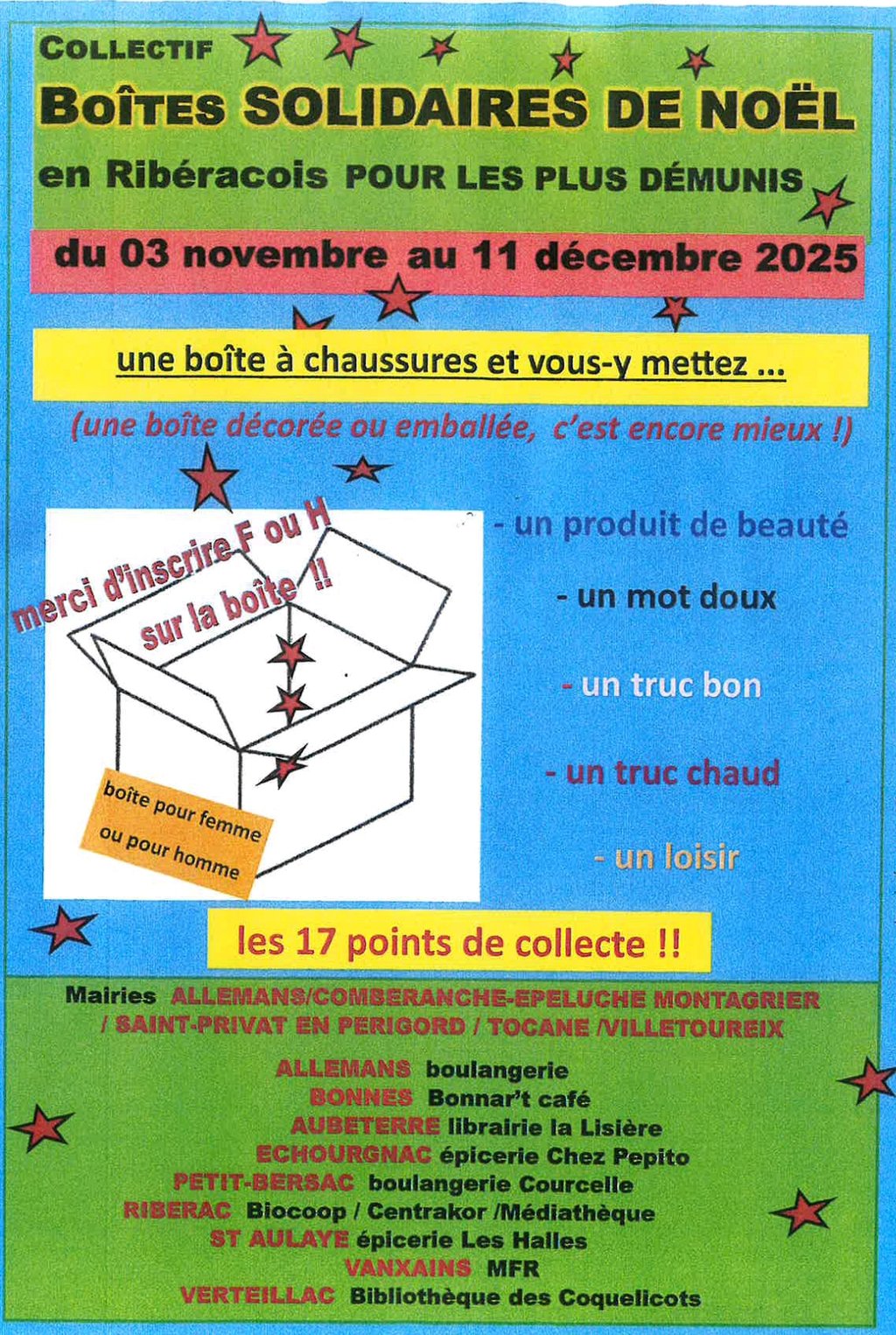 Boîtes solidaires de Noël Boîtes solidaires de Noël