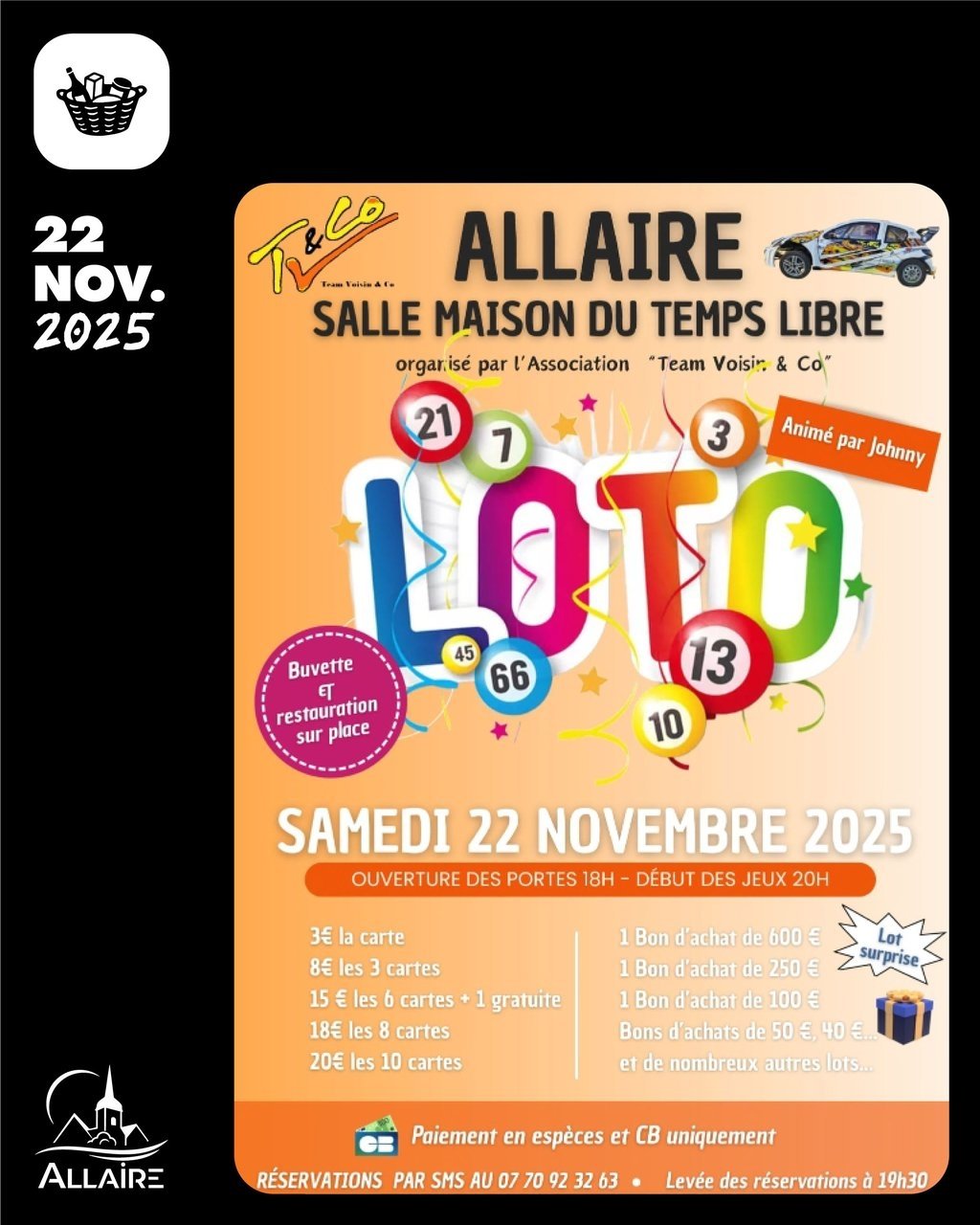Loto de la Team Voisin & Co à la Maison du Temps Libre