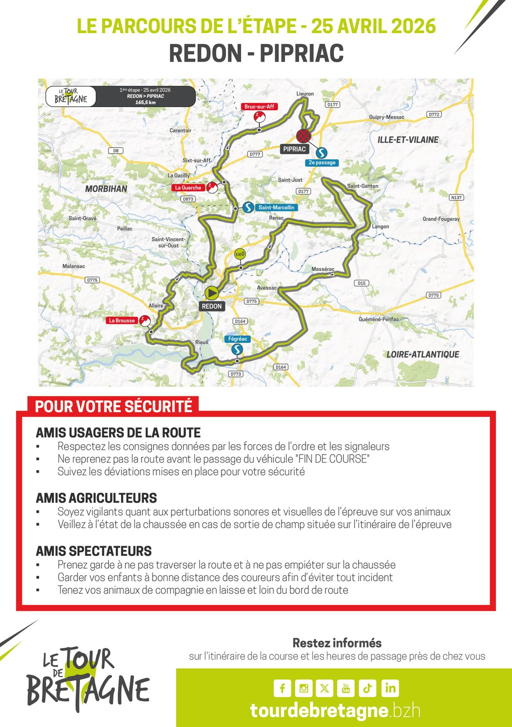 Tour de Bretagne cycliste · Pour votre sécurité