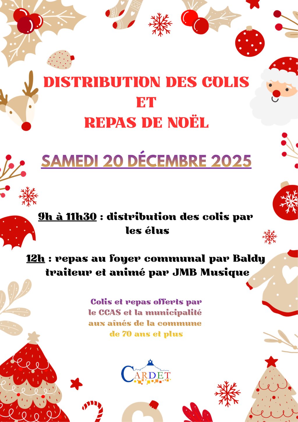 Colis et repas de Noël