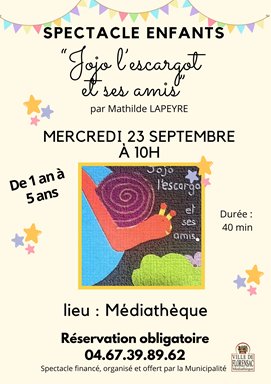 Spectacle enfants 'Jojo l'escargot