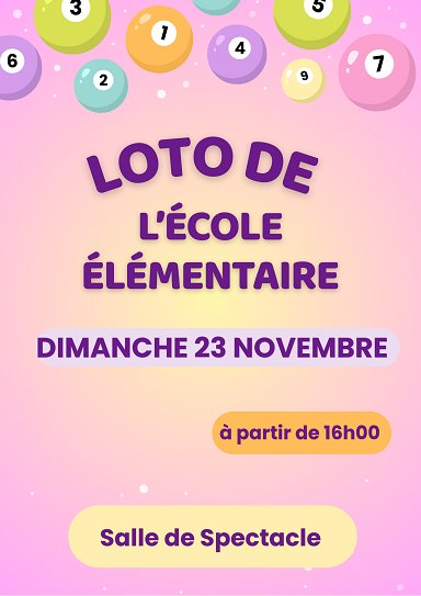 Loto de l'école élémentaire