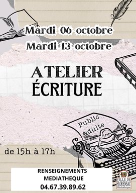 Atelier d'écriture du Mardi (hors vacances scolaires)