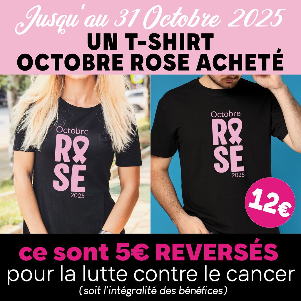 T-shirt Octobre Rose Femme - Soutien Lutte Contre Le Cancer Du Sein - Ruban Rose, Message D'espoir - Taille S-XXL