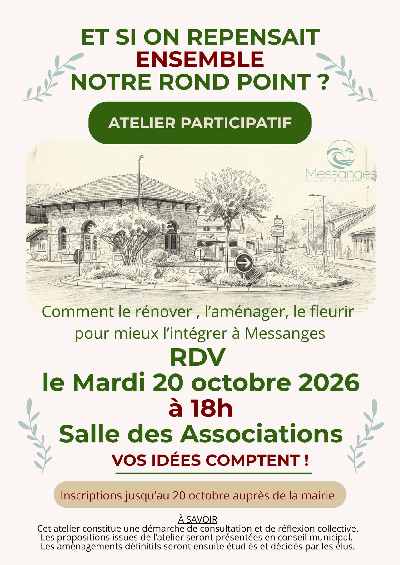 Il reste des places !!! Atelier participatif :  Et si on repensait ensemble notre rond-point ?
