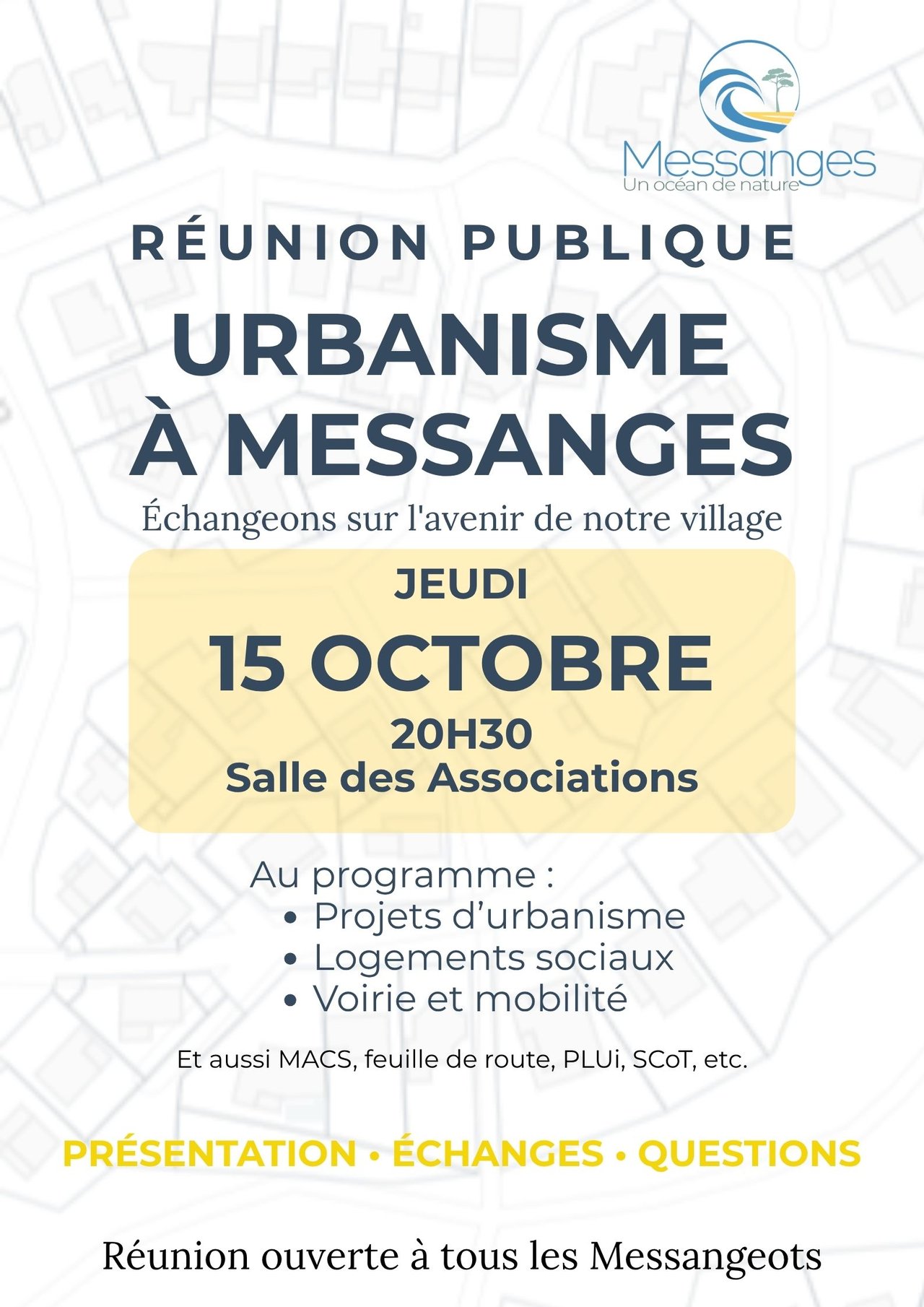 Réunion publique : parlons d’urbanisme à Messanges