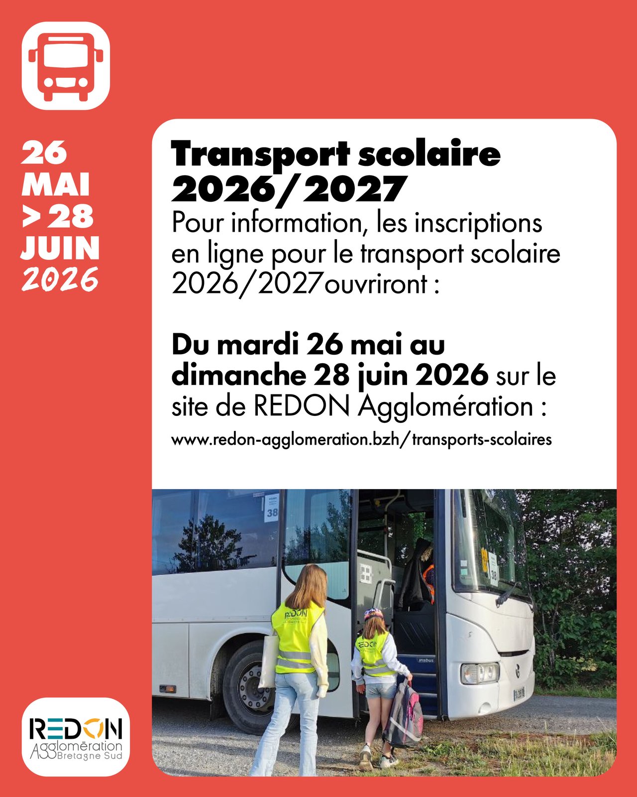 Inscriptions en ligne pour le transport scolaire 2026/2027