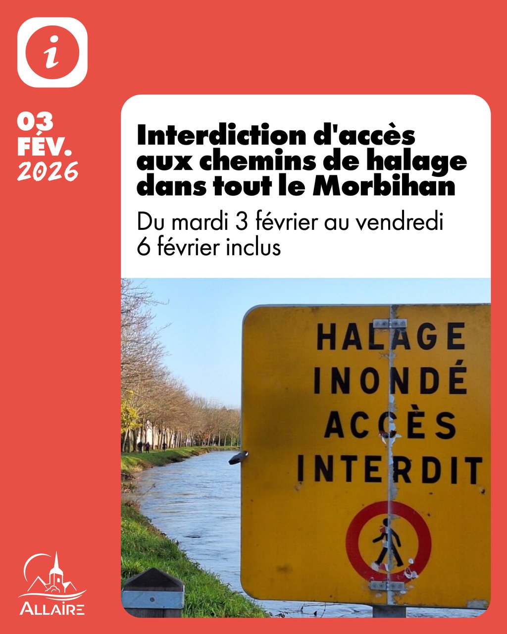 Interdiction d’accès aux chemins de halage dans le Morbihan.