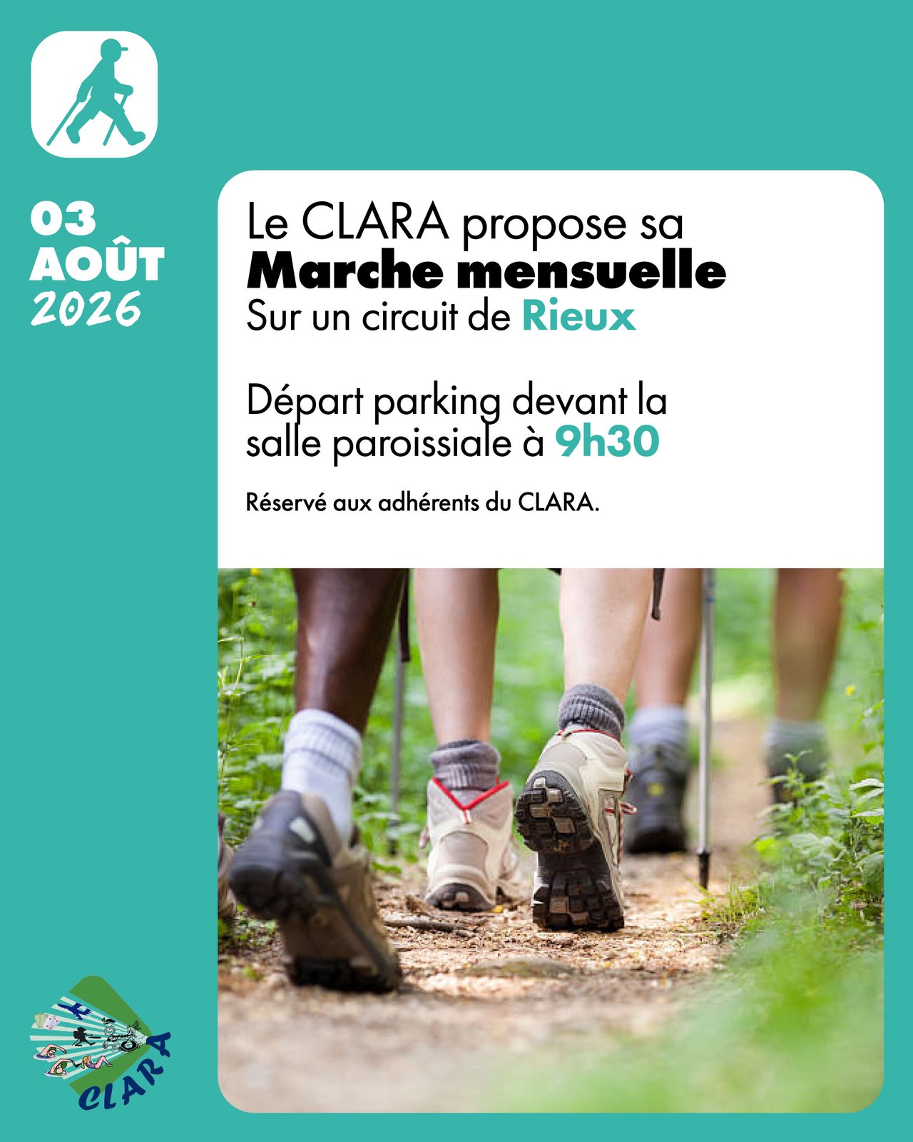 Marche mensuelle du CLARA lundi prochain