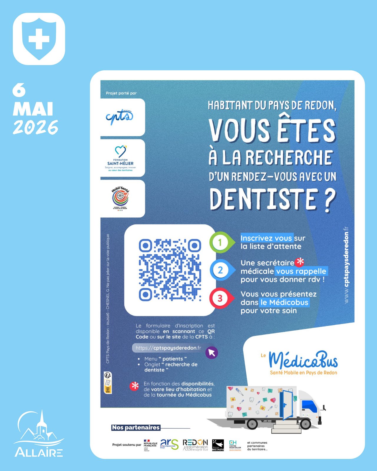 Venue du Médicobus à Allaire le 6 mai