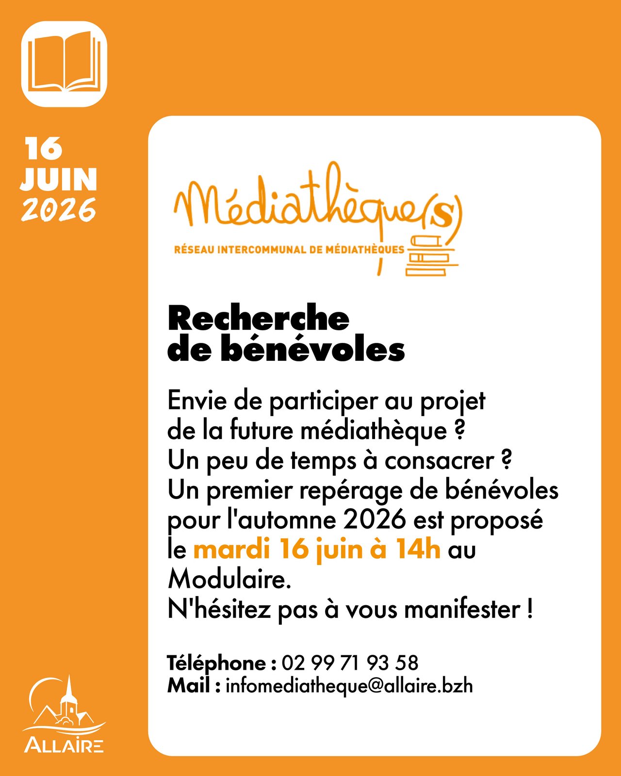 La médiathèque recherche des bénévoles