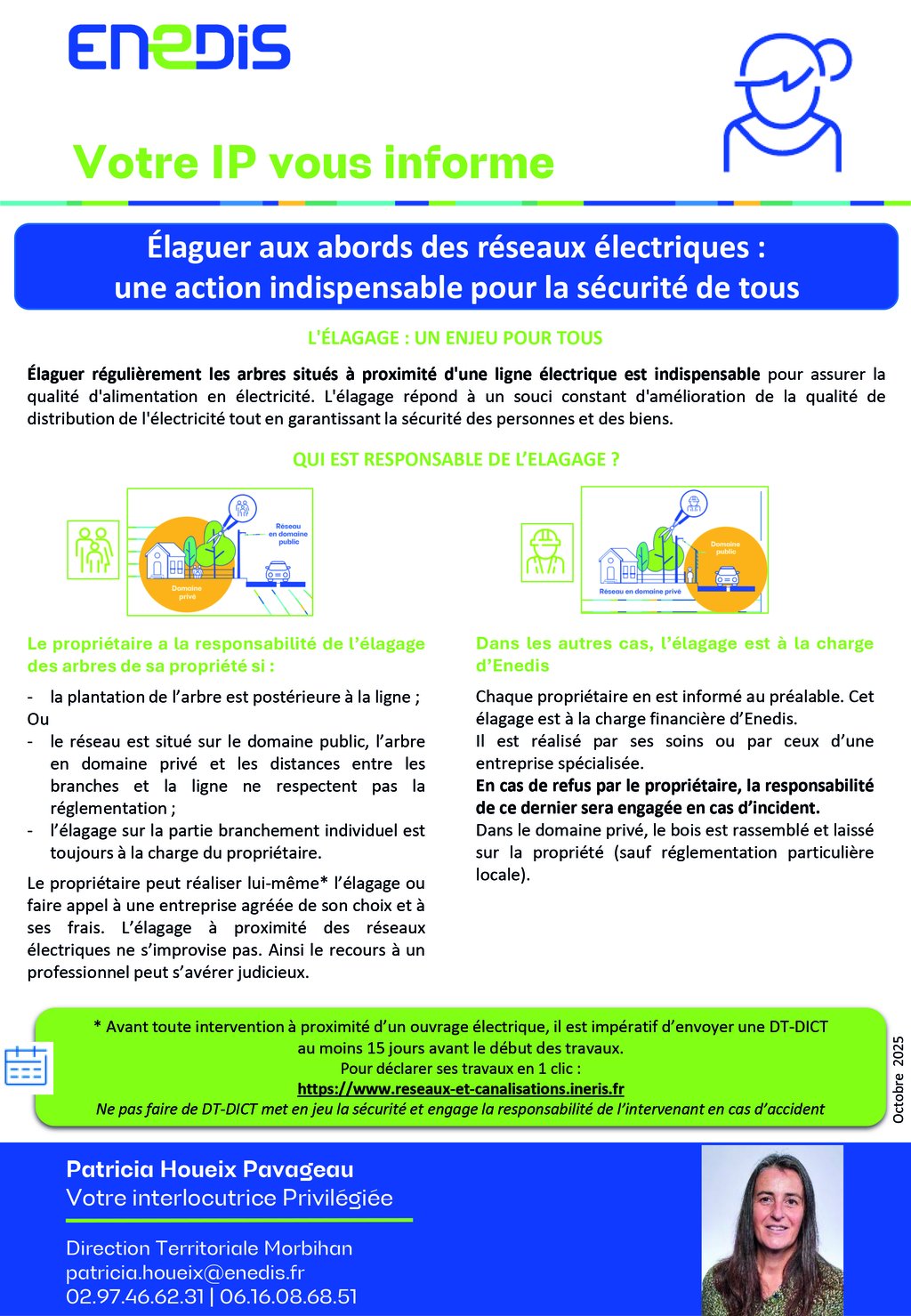 Élaguer aux abords des réseaux électriques