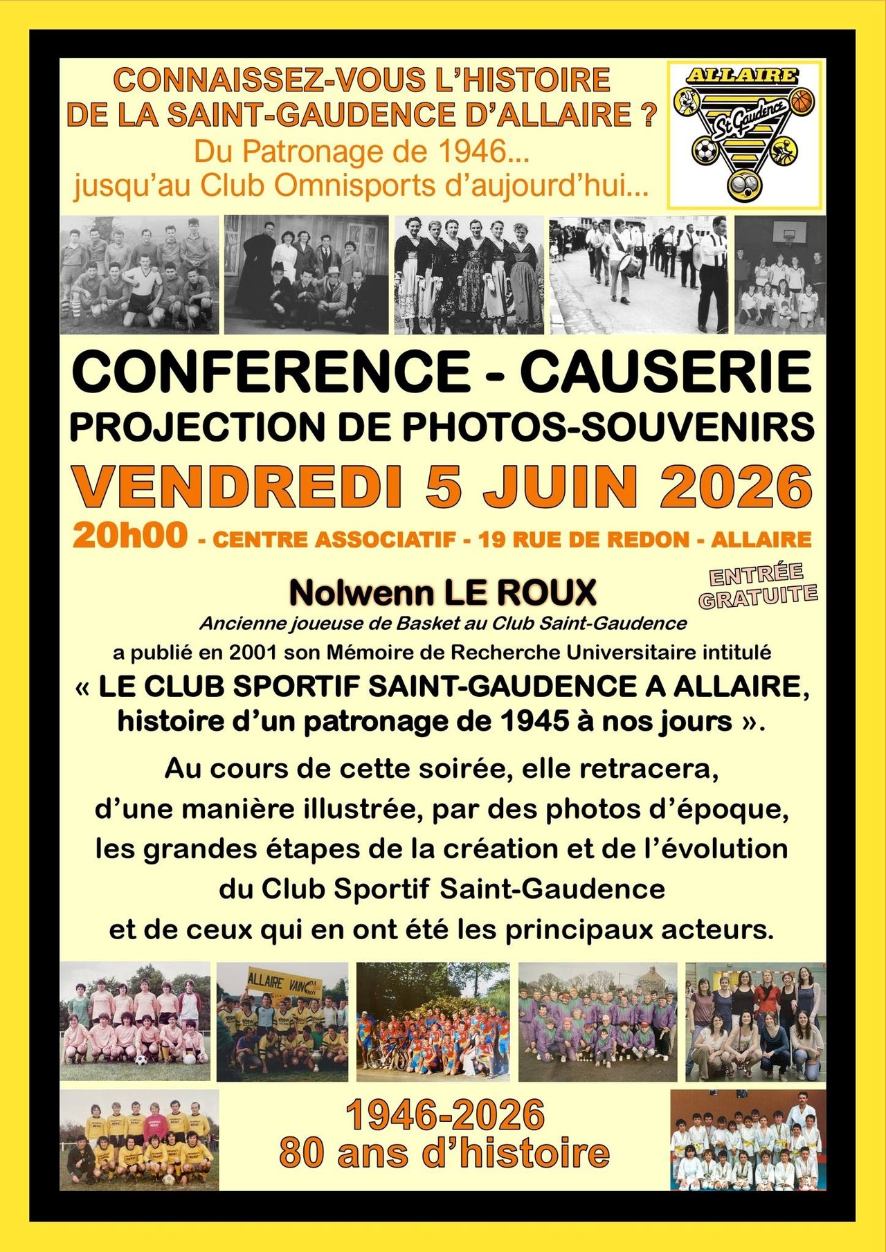 Vendredi 5 Juin : Conférence Causerie au Centre Associatif ! à ne pas manquer