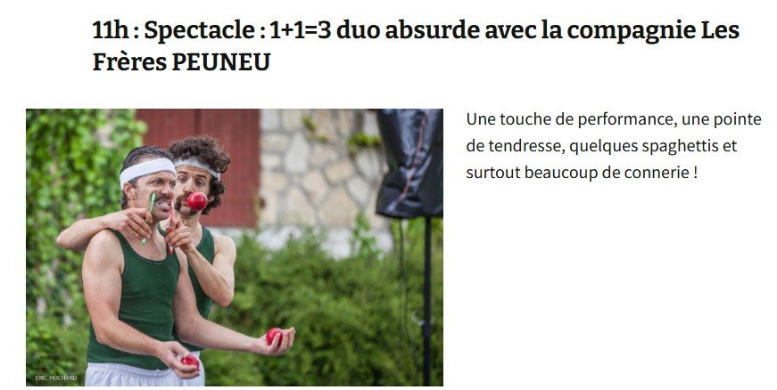 Fête de la Bascule : un spectacle humoristique à ne pas manquer à 11 h 00