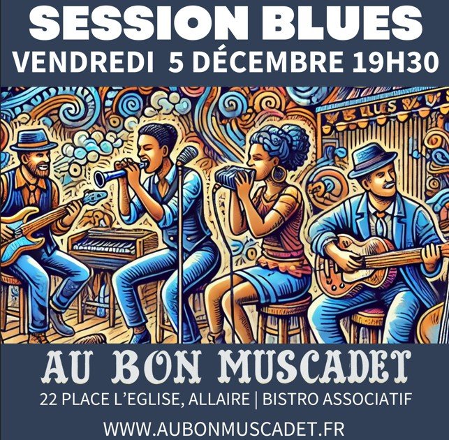 🎸 Vendredi 5 décembre – Session Blues : jam autour du blues 🎶