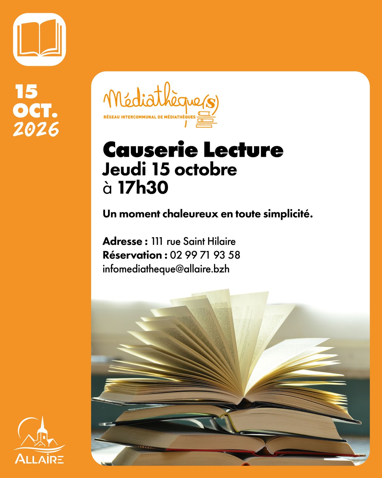 Causerie lecture à la médiathèque