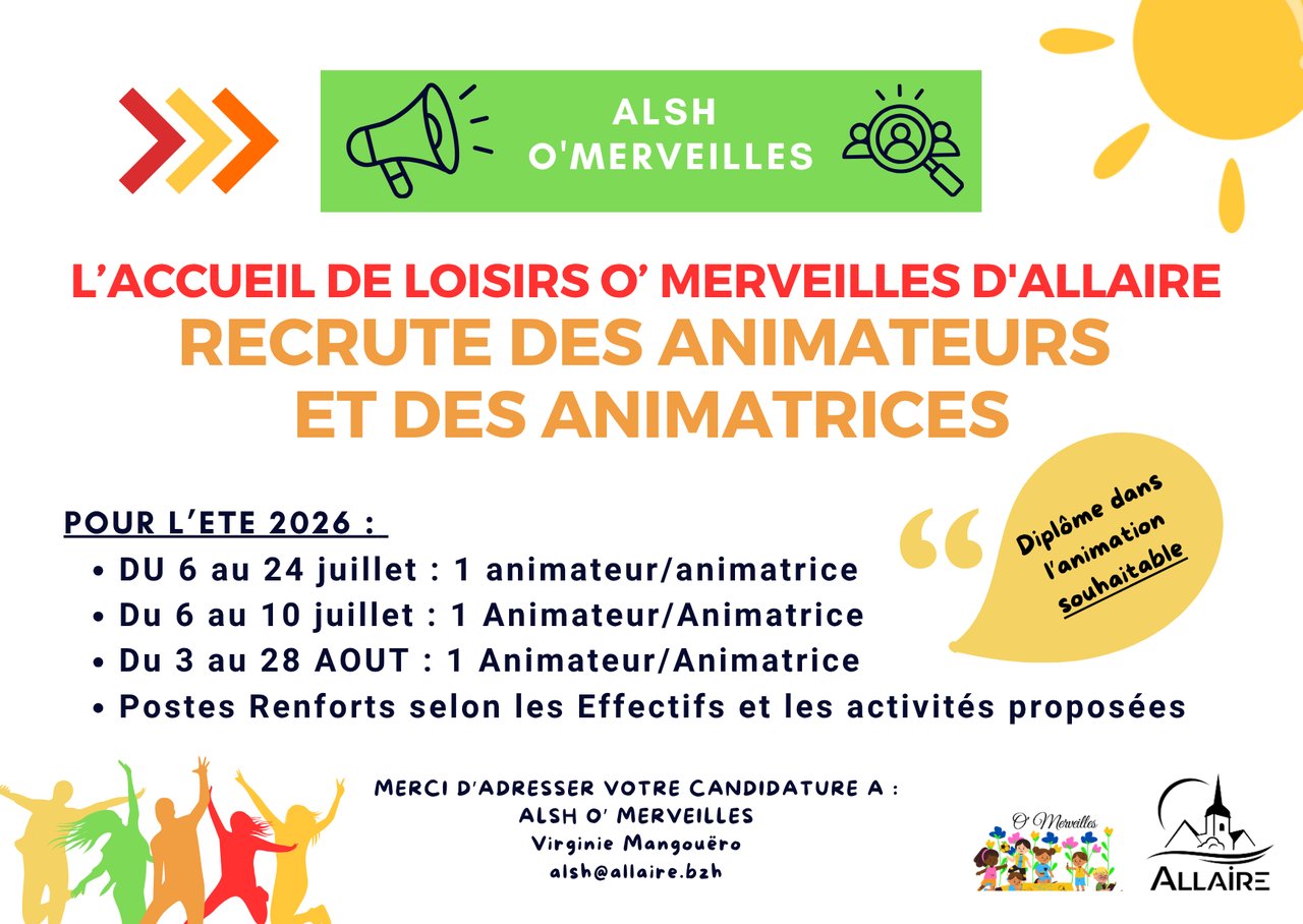 L’ALSH O’Merveilles recrute pour l’été 2026