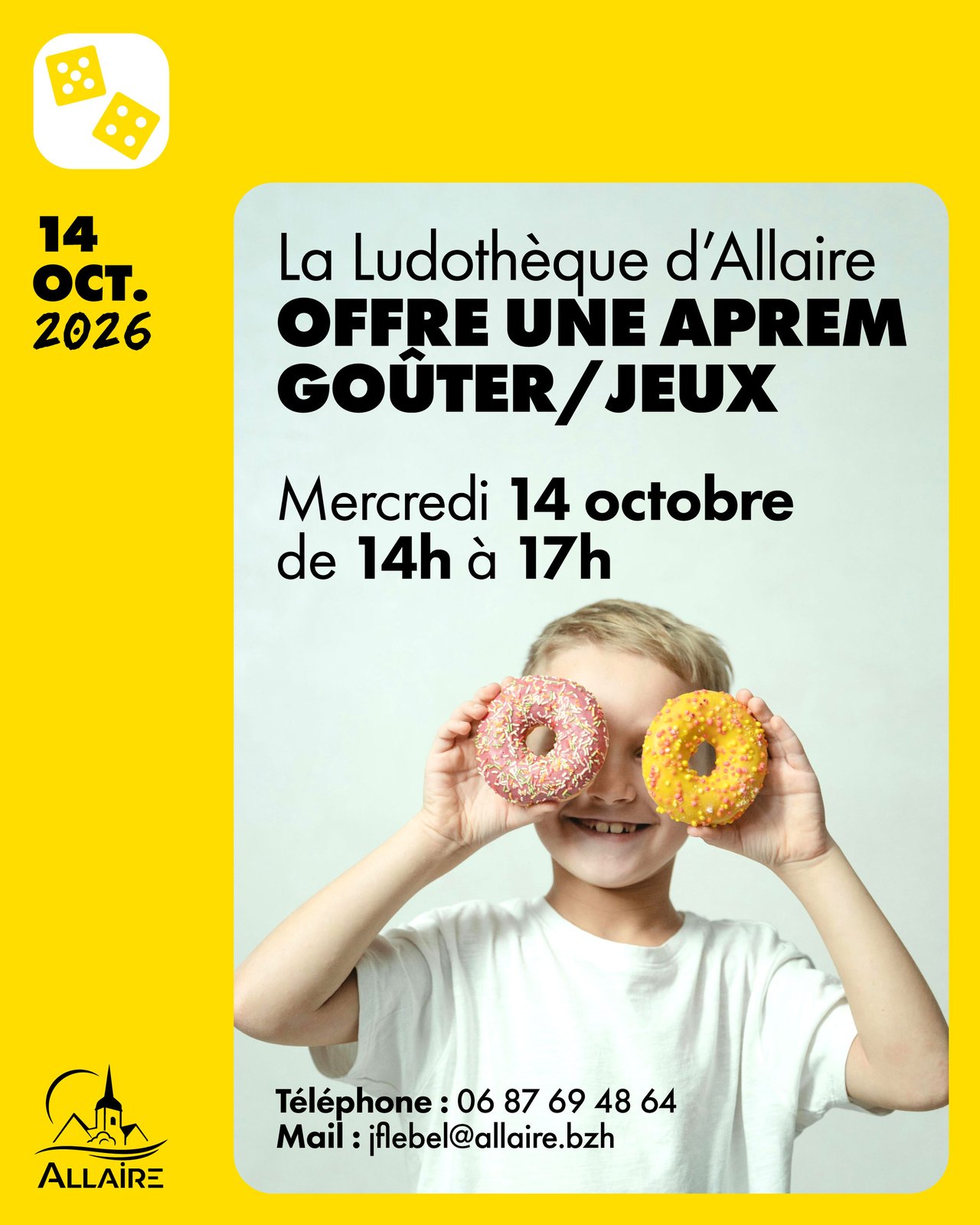 Aprem jeux et goûter à la Ludothèque mercredi prochain !