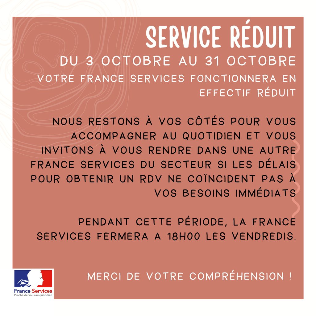 France Services > service réduit en octobre