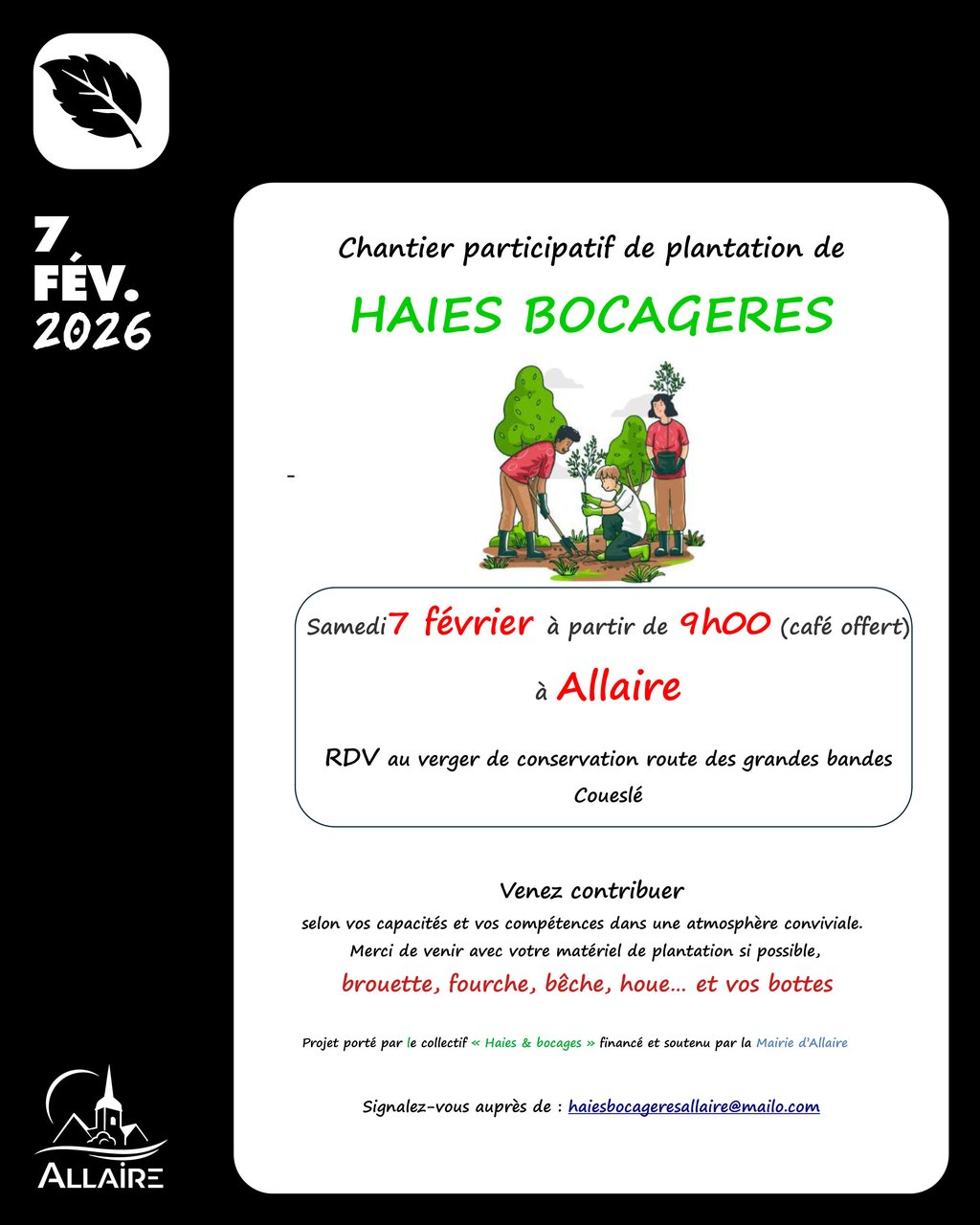 Chantier participatif – Plantation de haies bocagères