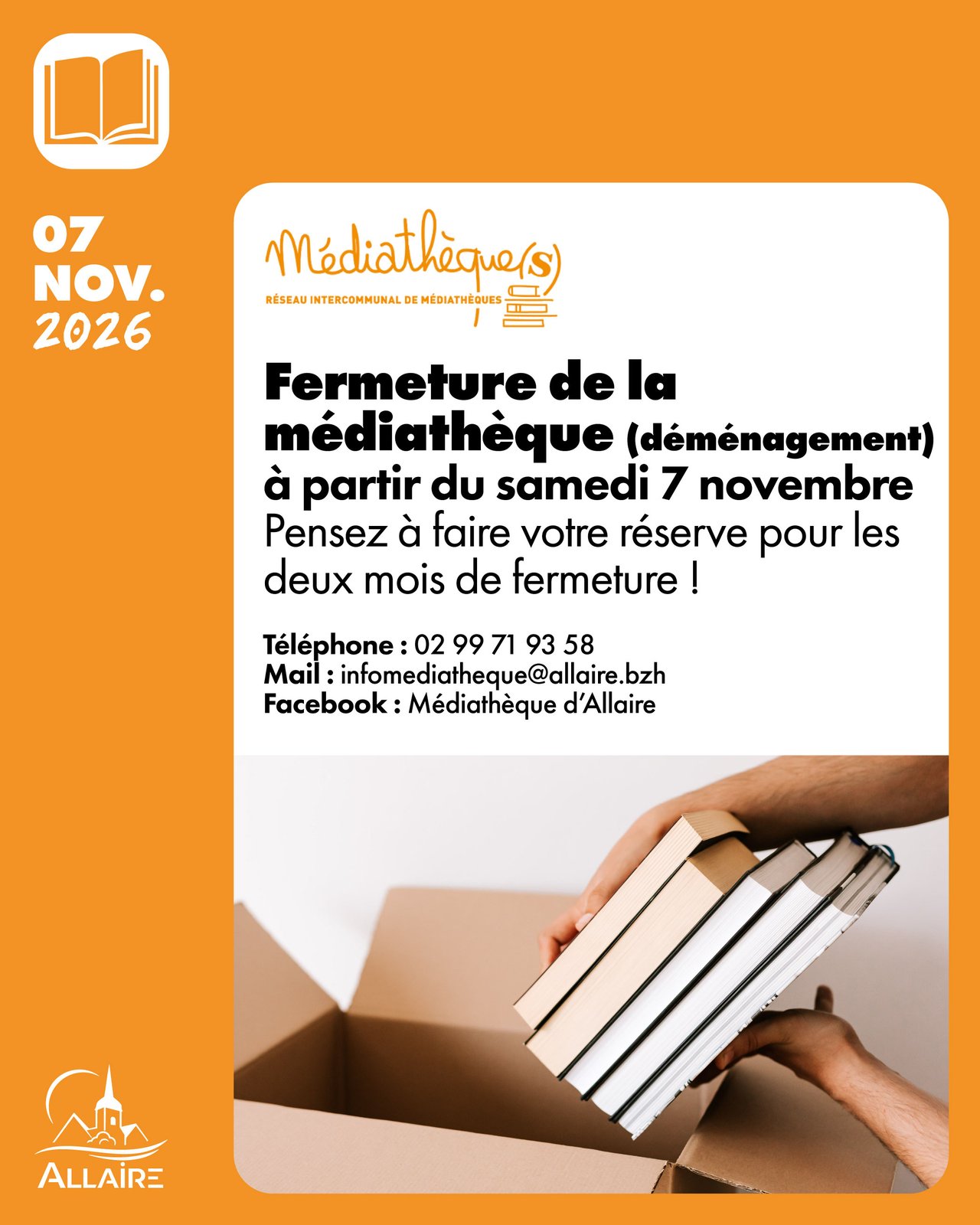 Médiathèque : faites votre stock avant le déménagement !
