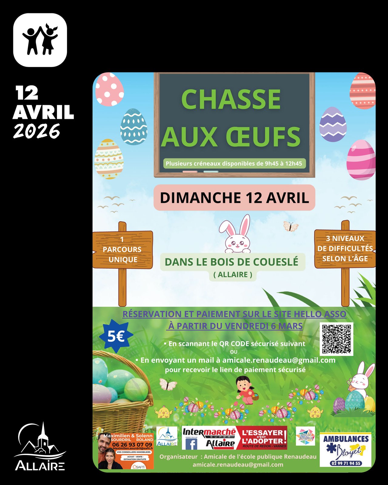 Chasse aux œufs le dimanche 12 avril