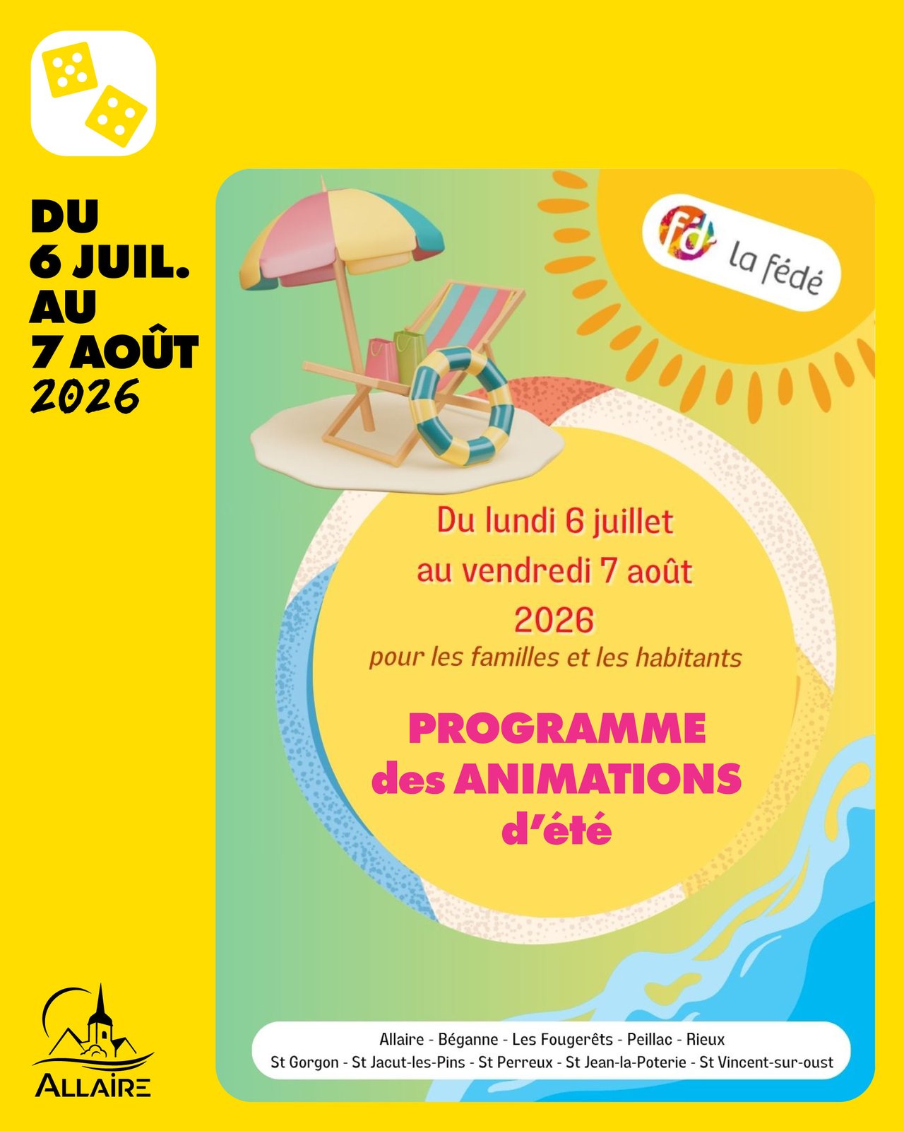 Programme des animations pour tous des vacances d’été
