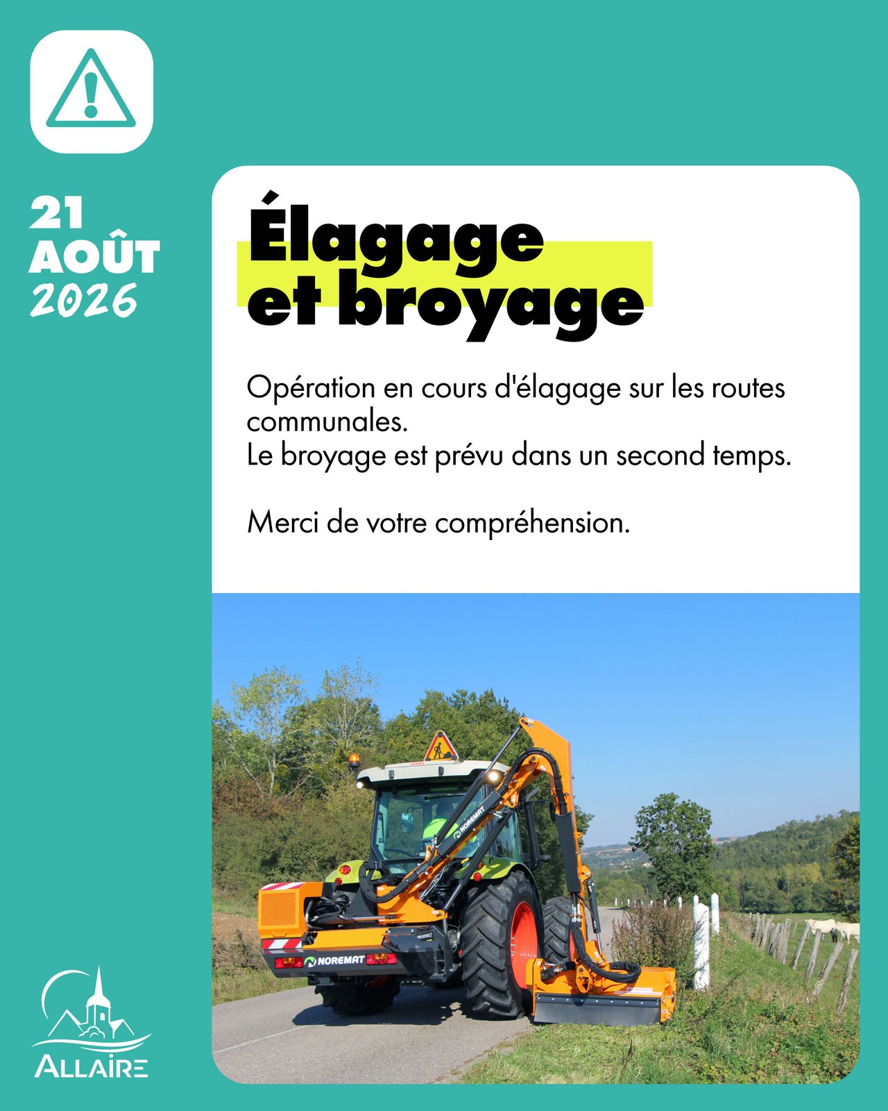 Élagage et broyage sur les routes