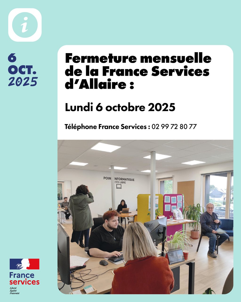 Prochaine fermeture mensuelle de la France Services
