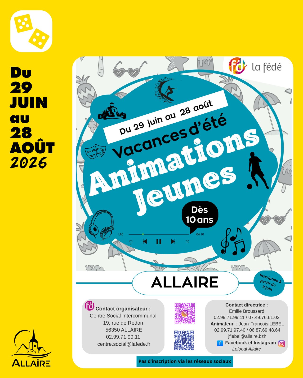 Programme des animations jeunes des vacances d’été
