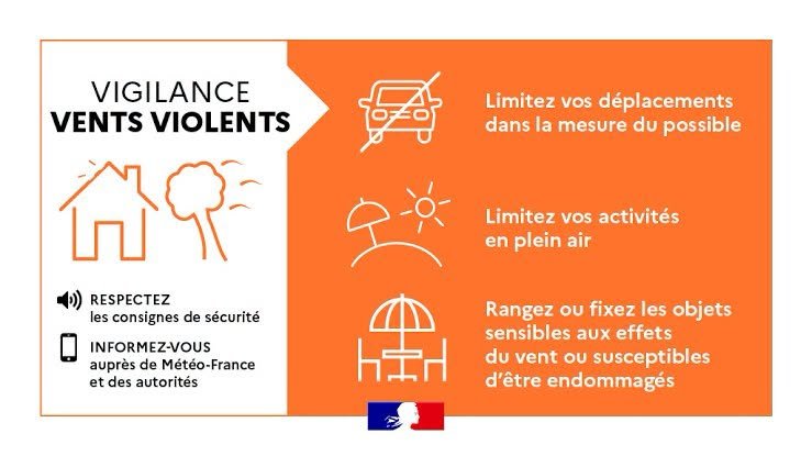 VIGILANCE ORANGE Vents violents  Alerte météo aujourd’hui et demain