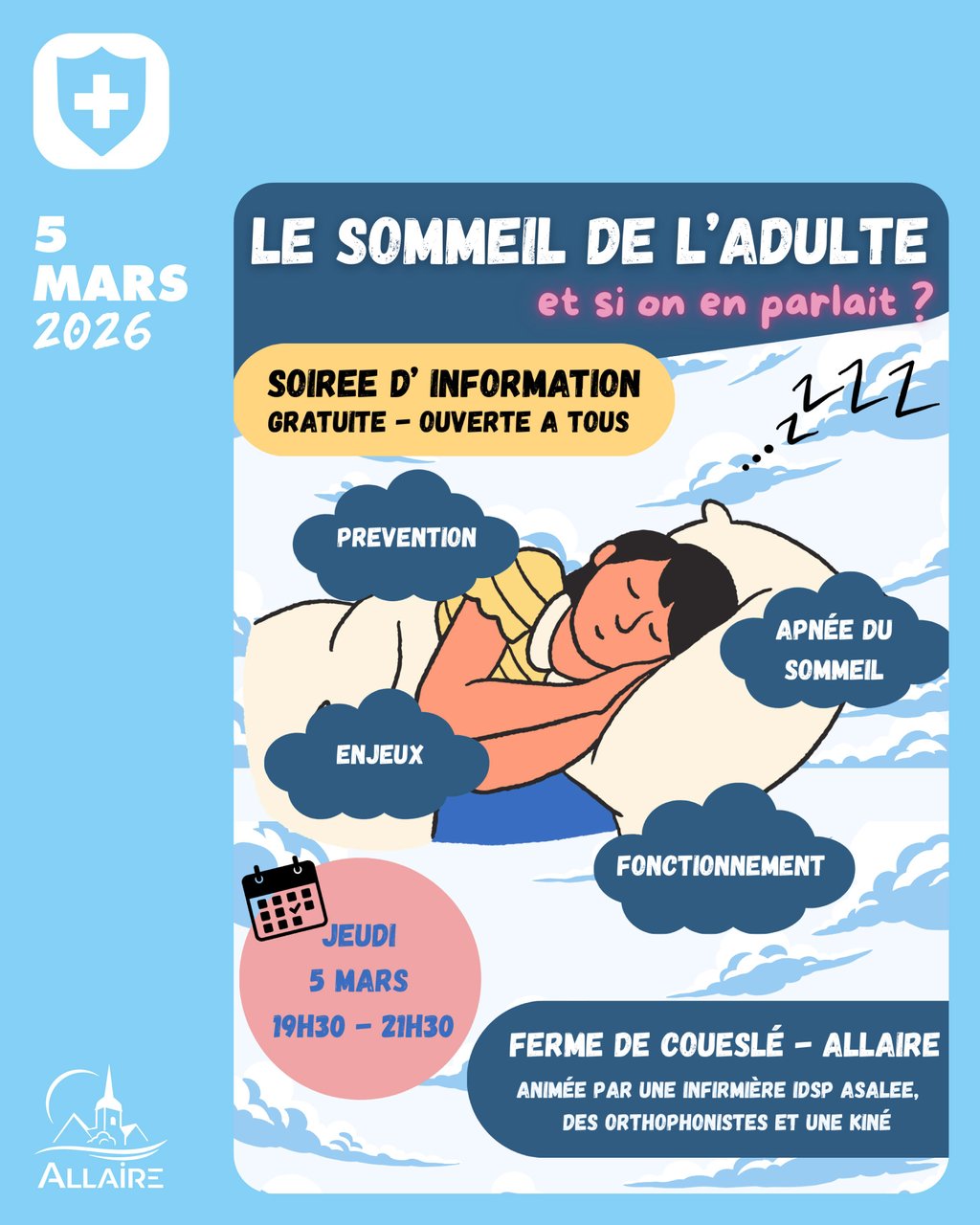 Le sommeil des adultes · Soirée d’information le 5 mars
