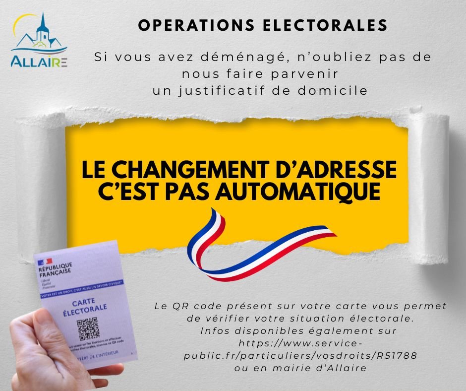 Opérations électorales : pensez au changement d’adresse