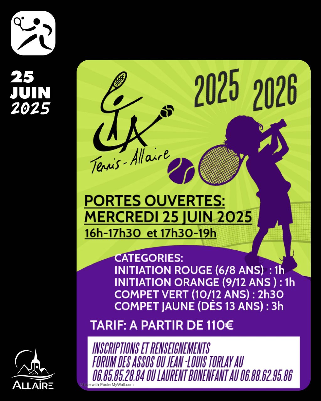 Portes Ouvertes Tennis Club d’Allaire mercredi !