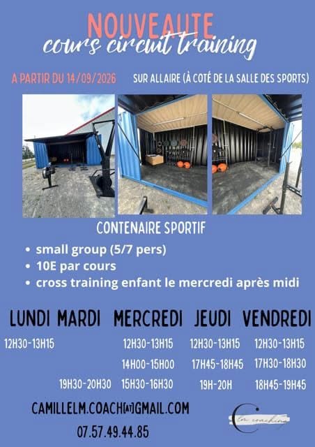 Nouveau à ALLAIRE ! des cours de CIRCUIT TRAINING