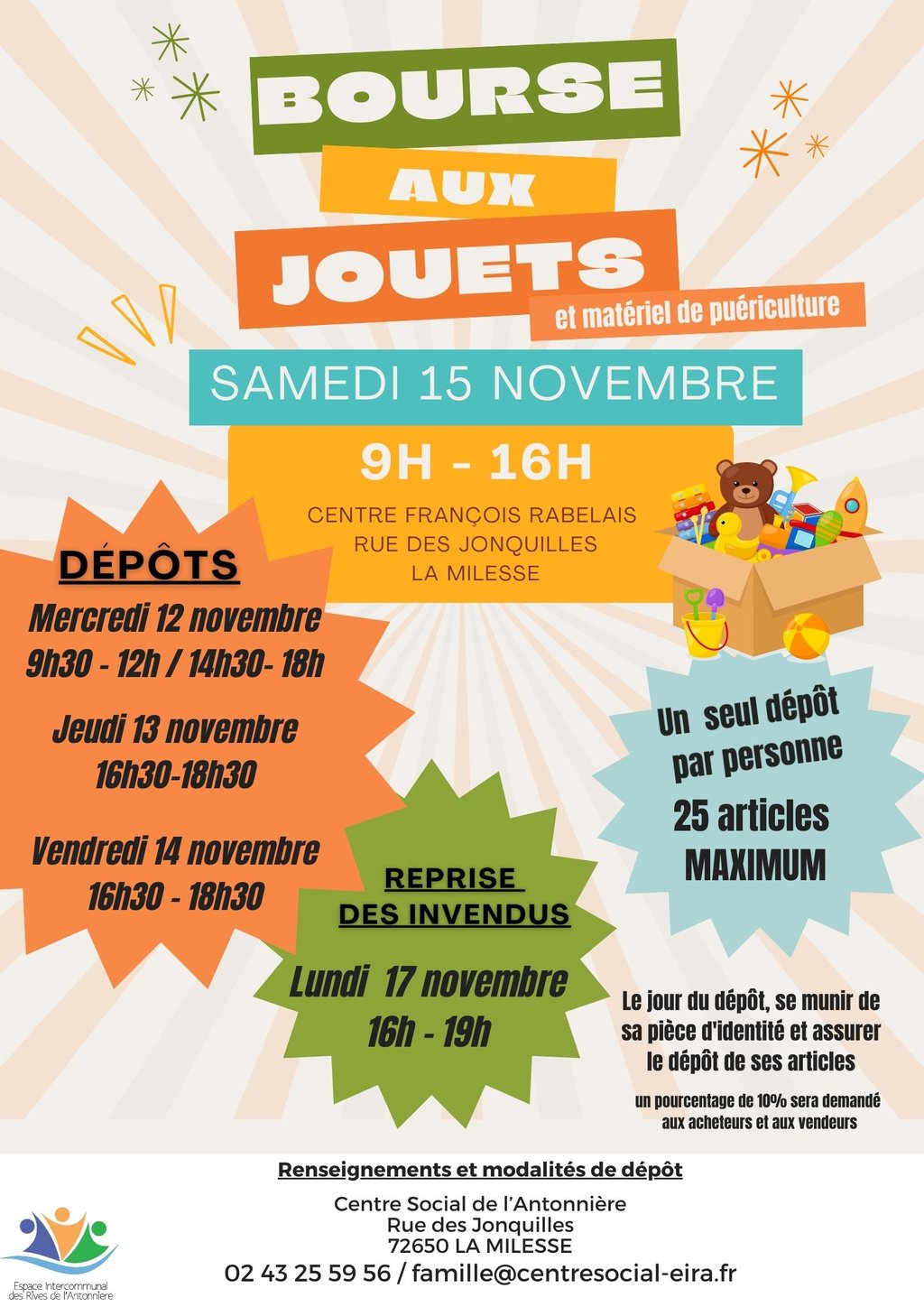 BOURSE AUX JOUETS et MATÉRIEL DE PUÉRICULTURE