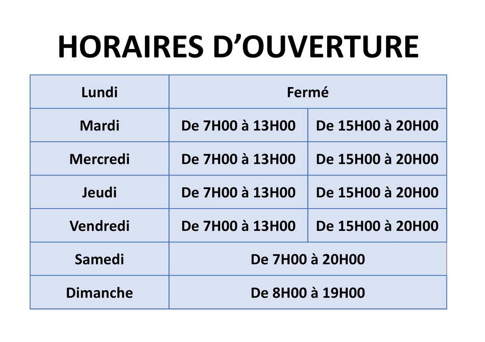 HORAIRES OUVERTURES visual data 5