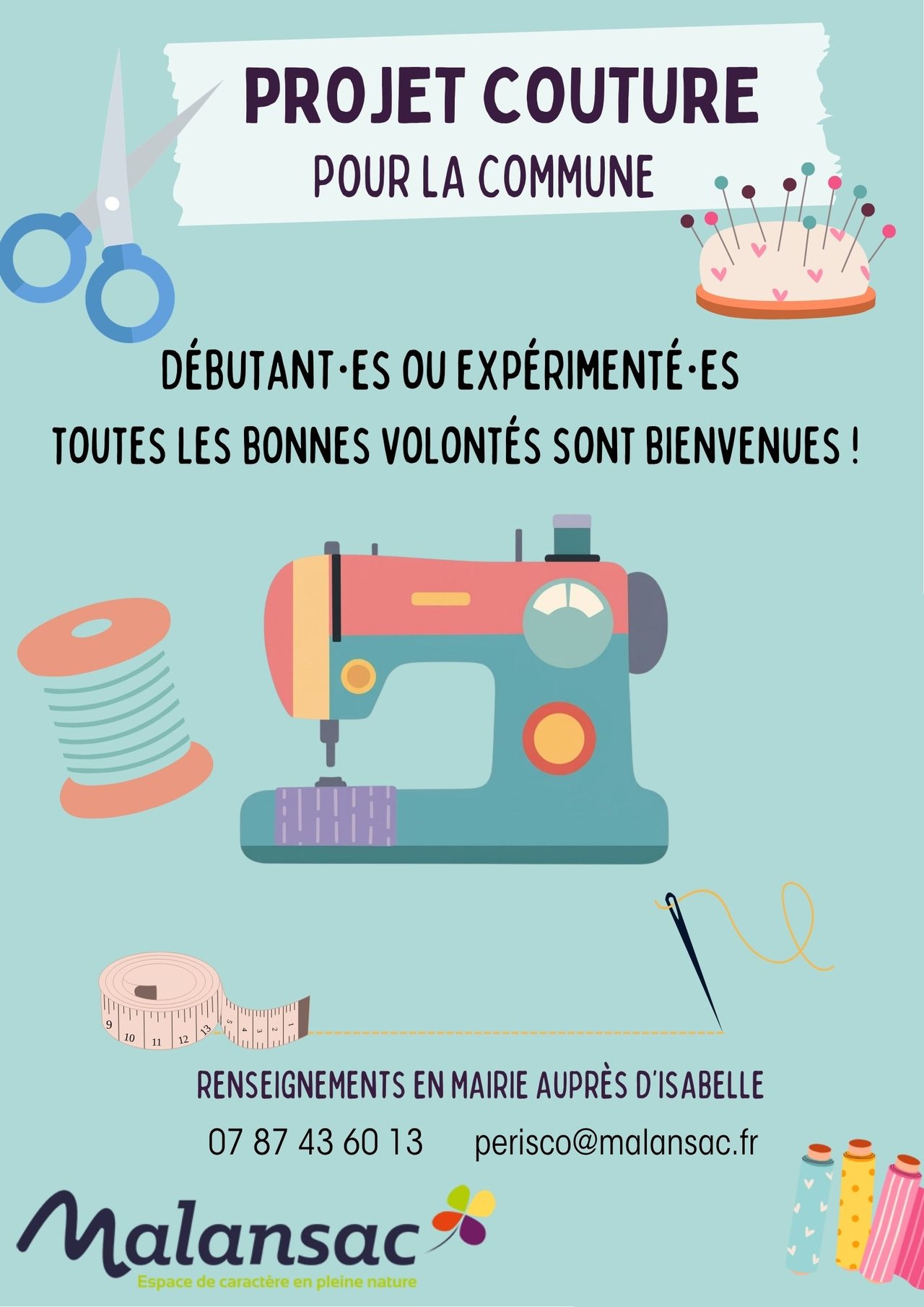 🧵 Appel aux couturier·es de la commune !