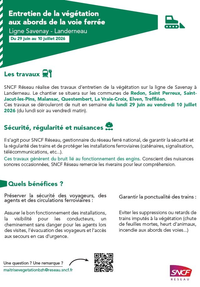 Entretien de la végétation aux abords de la voie ferrée