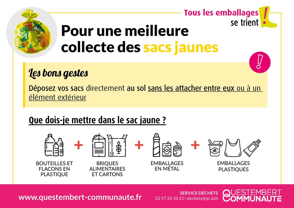 Déchets | Les bons gestes pour une meilleure collecte des sacs jaunes