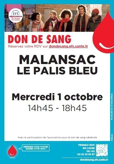 DON DE SANG À MALANSAC 🩸 1er octobre