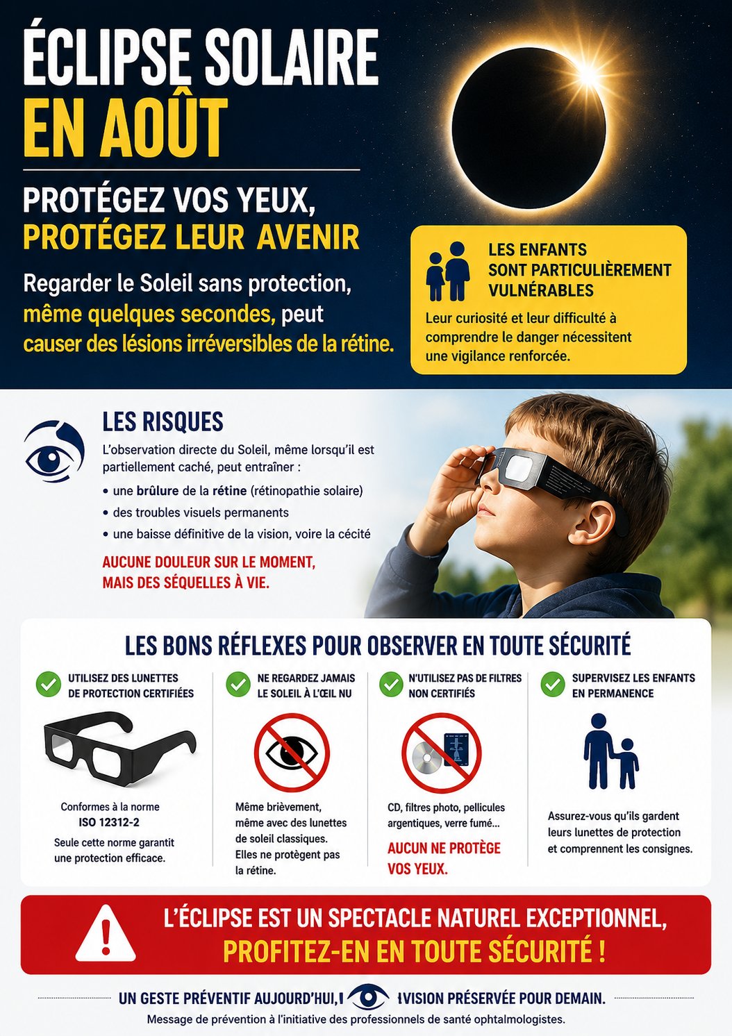 🌘  Éclipse solaire : protégez vos yeux et ceux de vos enfants  🌒