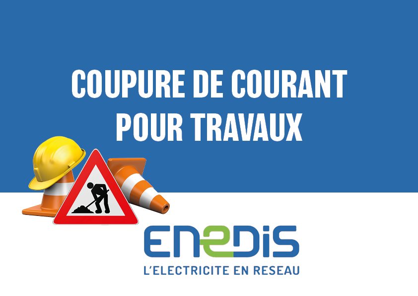 Enedis vous informe d'une coupure de courant pour travaux concernant la commune de LION EN SULLIAS.