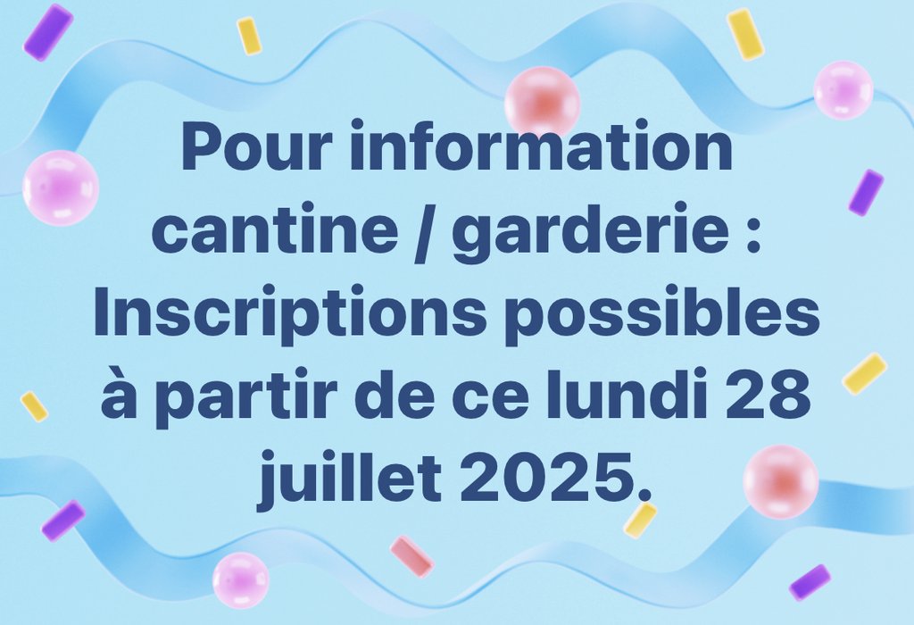 Inscriptions cantine / garderie