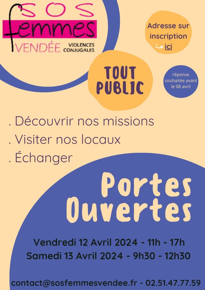 Sos Invite Invitation portes ouvertes SOS Femmes Vendée