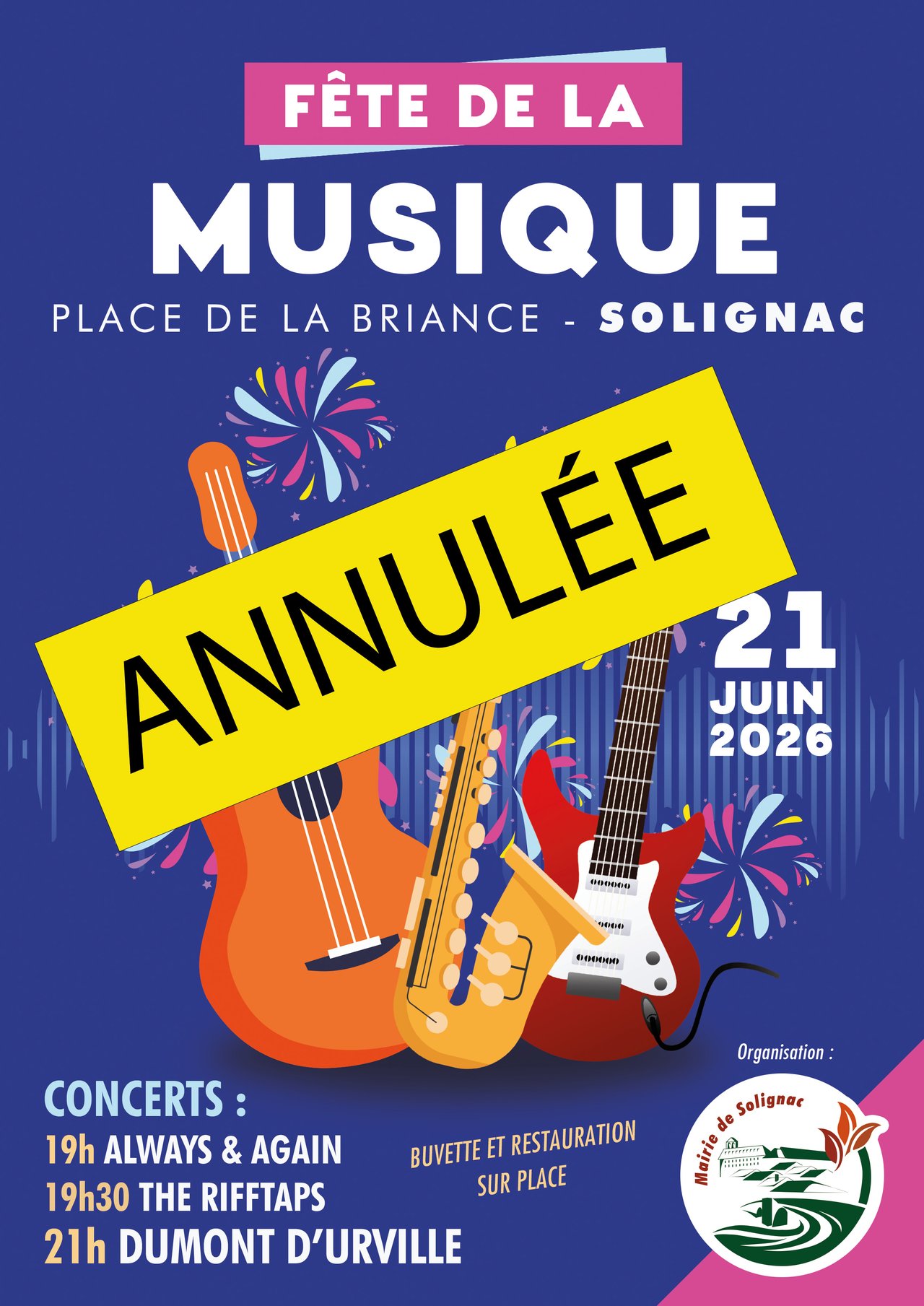 ANNULATION – FÊTE DE LA MUSIQUE À SOLIGNAC