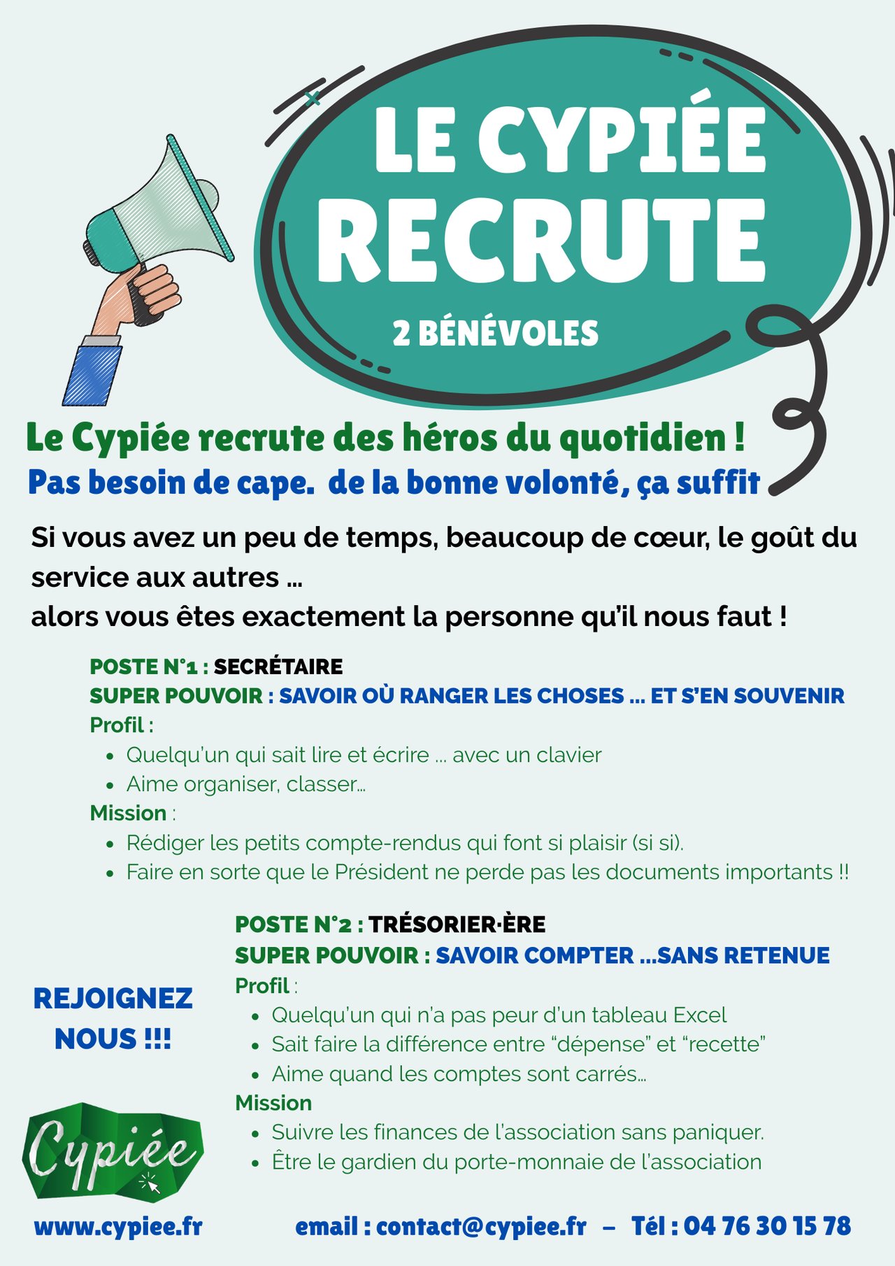 L'association Cypiée cherche deux bénévoles