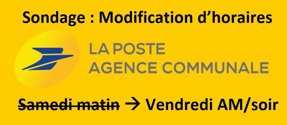 Sondage modification horaires de l'Agence Postale Communale