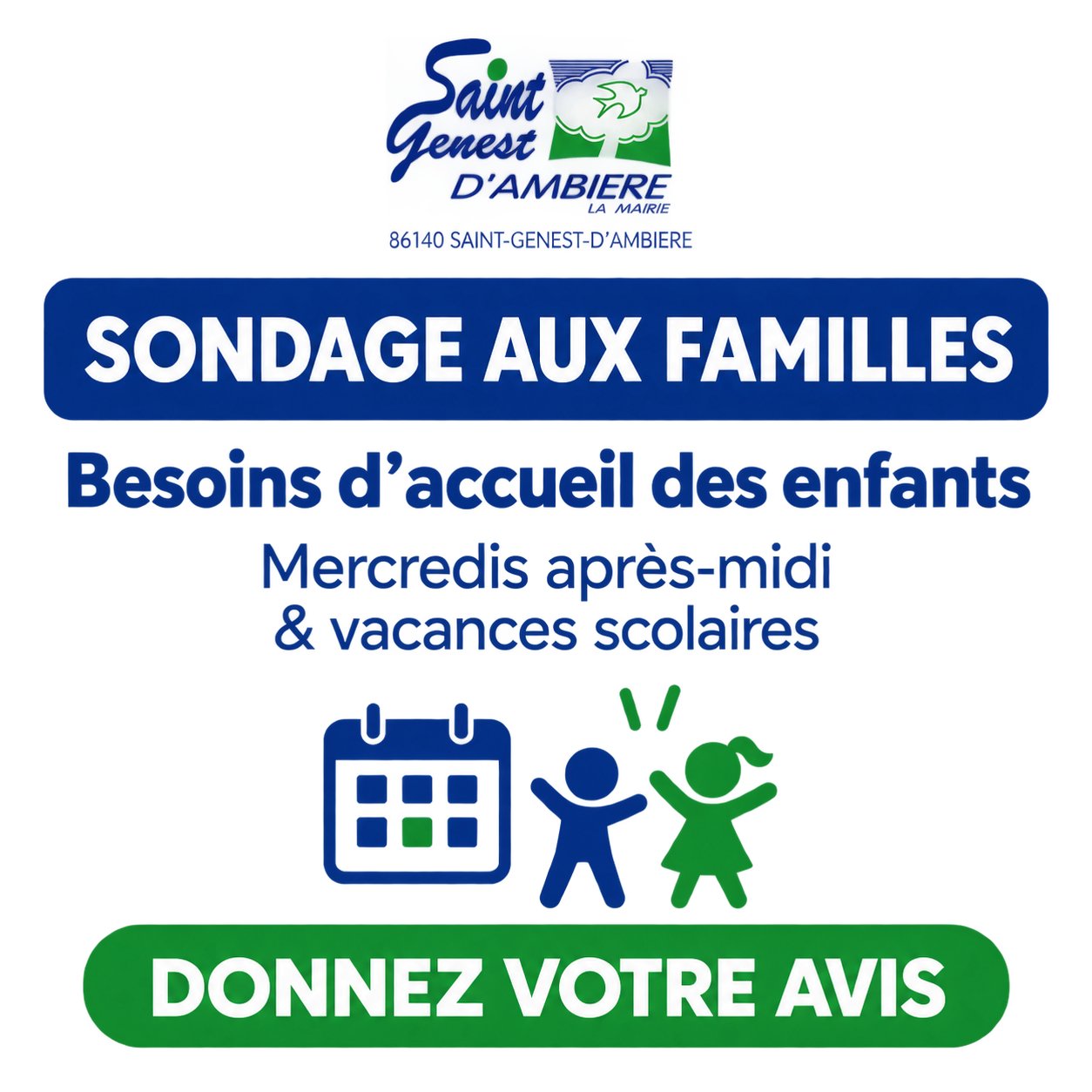 Besoins d’accueil des enfants le mercredi et pendant les vacances scolaires